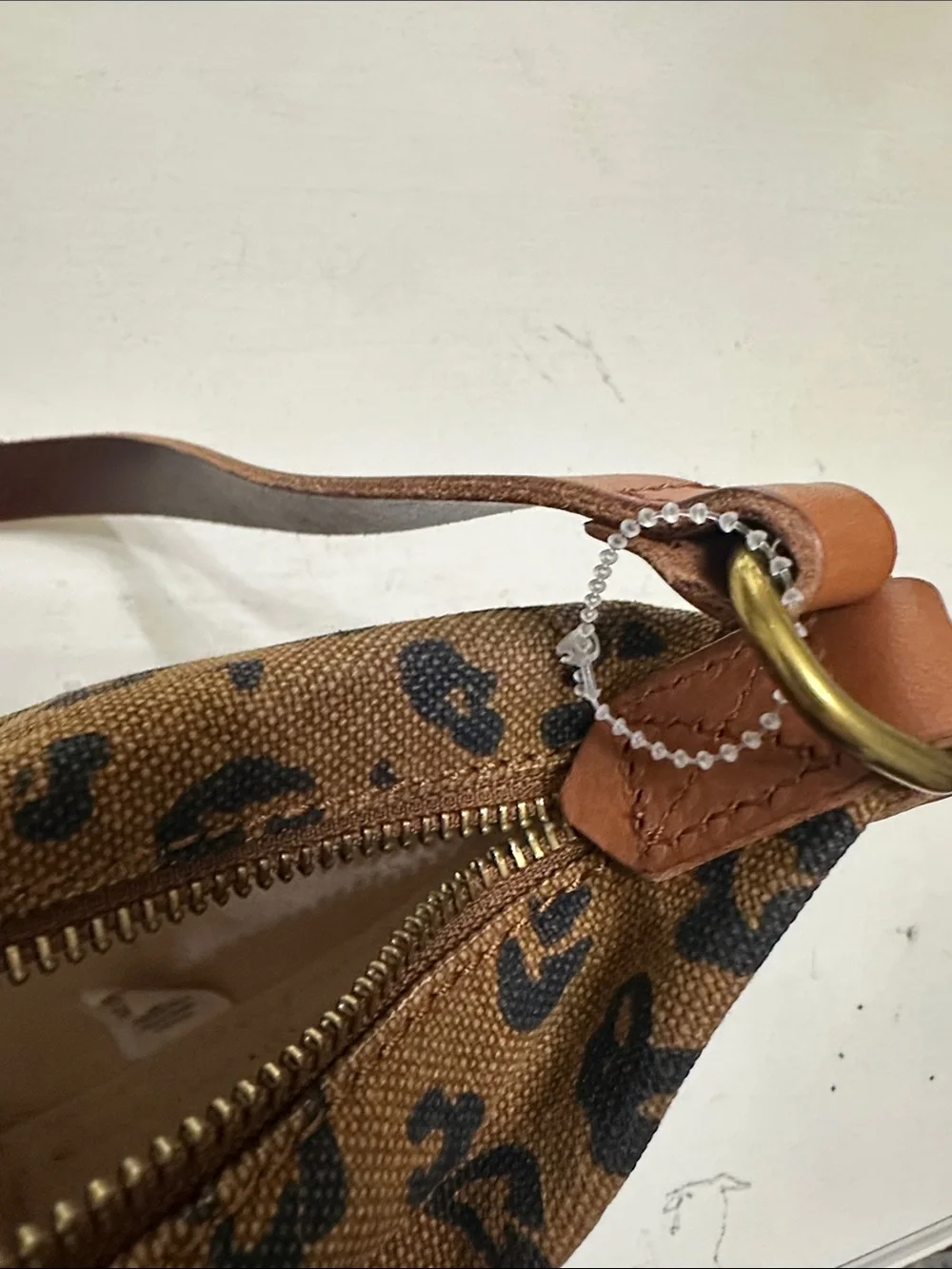 Nwts Madewell Distressed Canvas Leopard Hobo